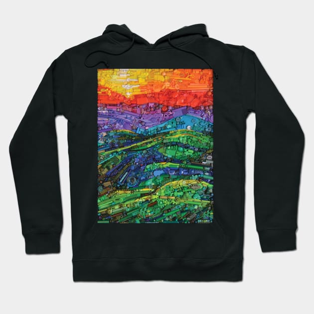 Abstract Hills Hoodie by hilarystoyart